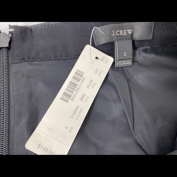 J. Crew Origami Skirt In Metallic Matelasse Black Size 2, New with tags - Picture 3 of 4